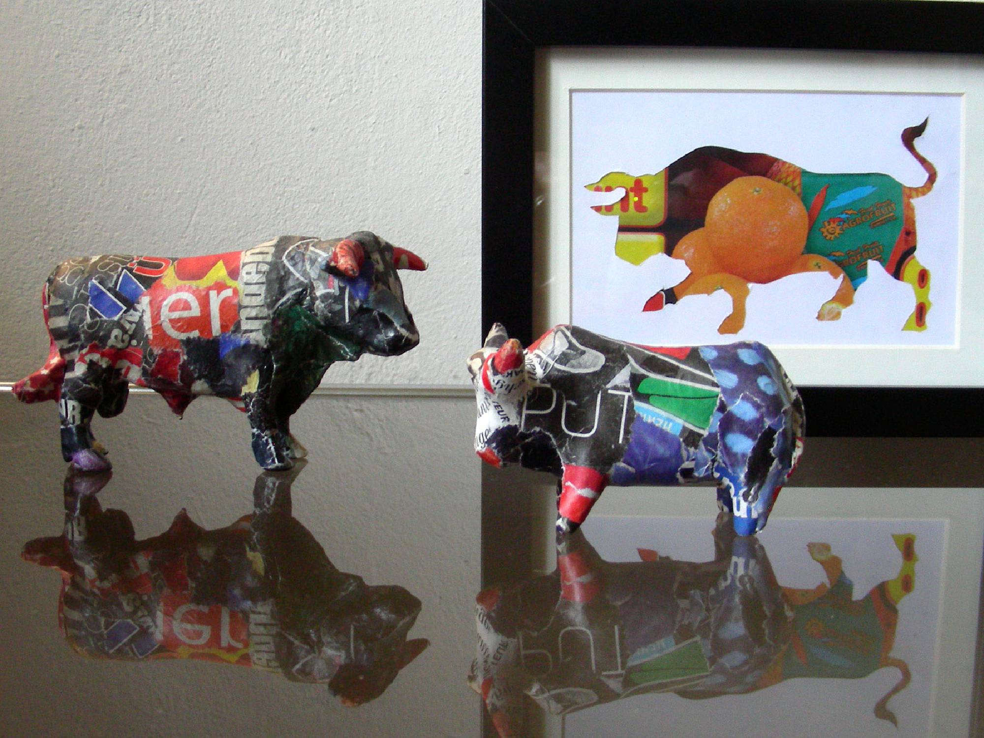 stier rahmen kunstdruck print