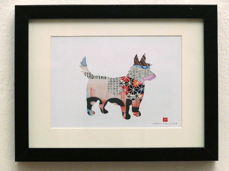 hund rahmen kunstdruck art print